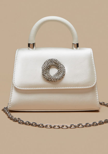 Celeste Embellished Satchel Bag with Detachable Chain Strap