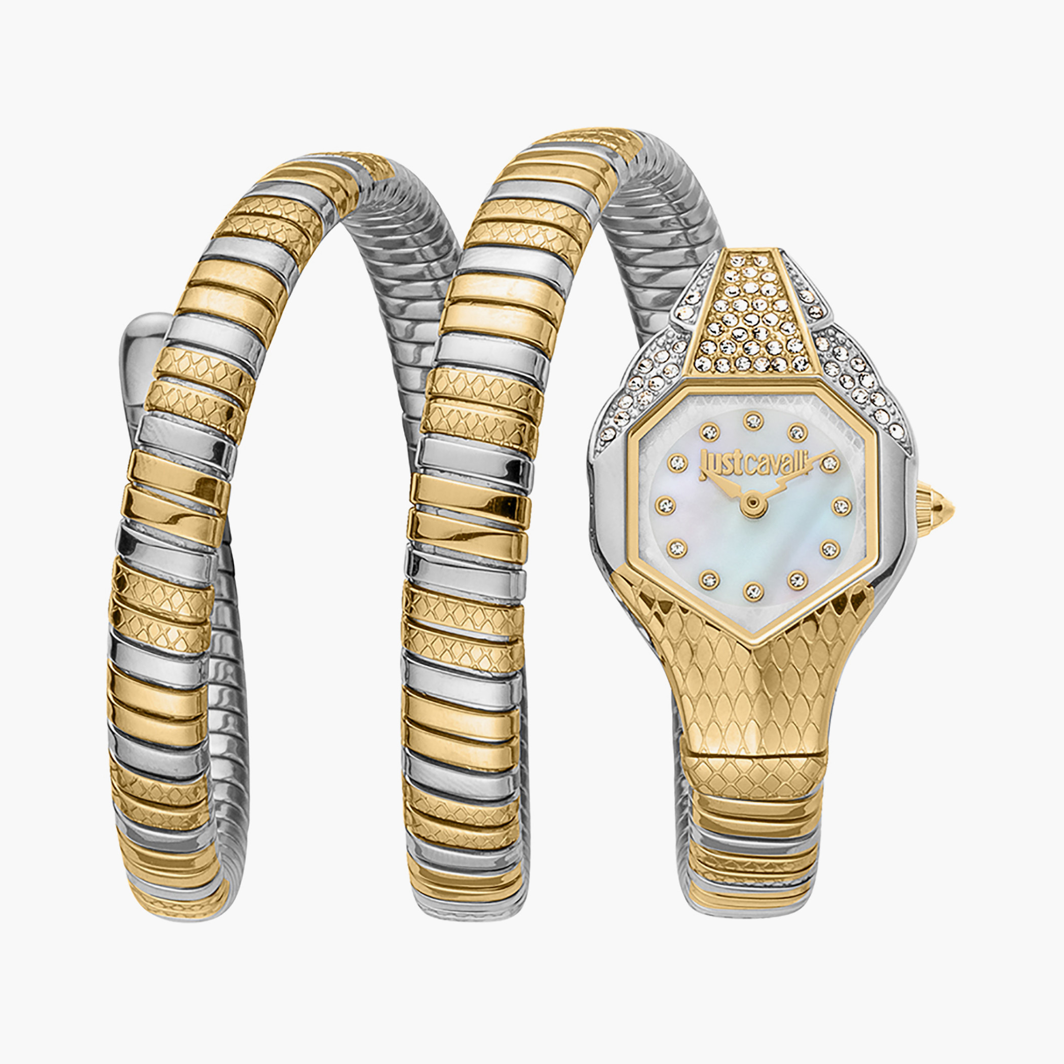 ساعة جست كافالي للنساء بتصميم سيربنت ومينا لؤلؤية انالوج - JC1L193M0055-women-watchesandjewellery-watches-image-1