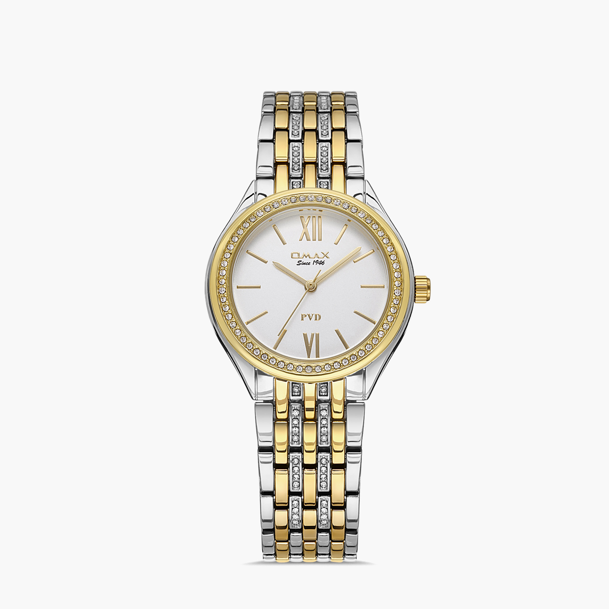 Omax Women White Dial Analog Watch with Silver & Gold Strap - 00JSS006N008-women-watchesandjewellery-watches-image-1