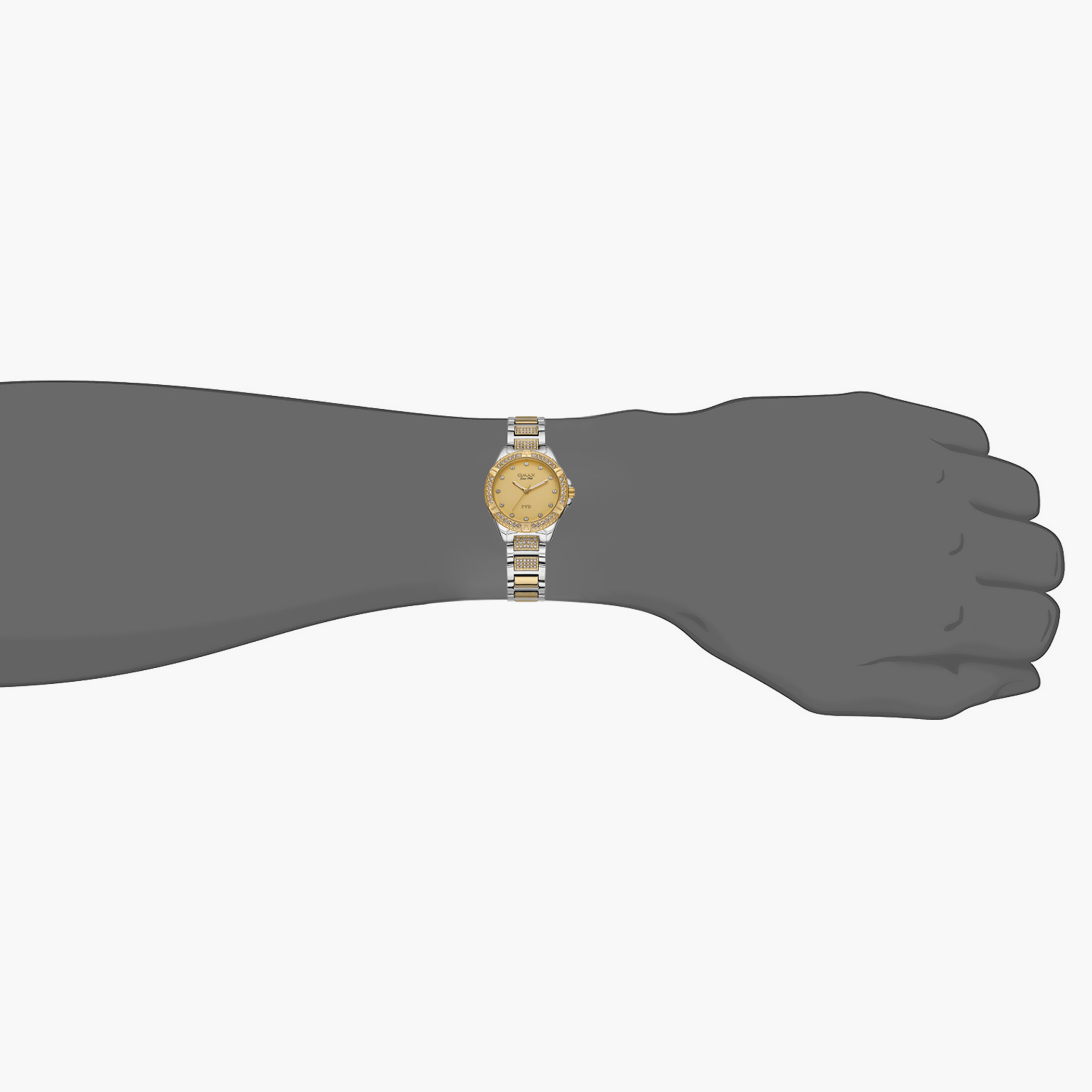  00JSS012N001 - ساعة انالوج من اوماكس للنساء بمينا ذهبي مع سوار فضي وذهبي -women-watchesandjewellery-watches-image-4