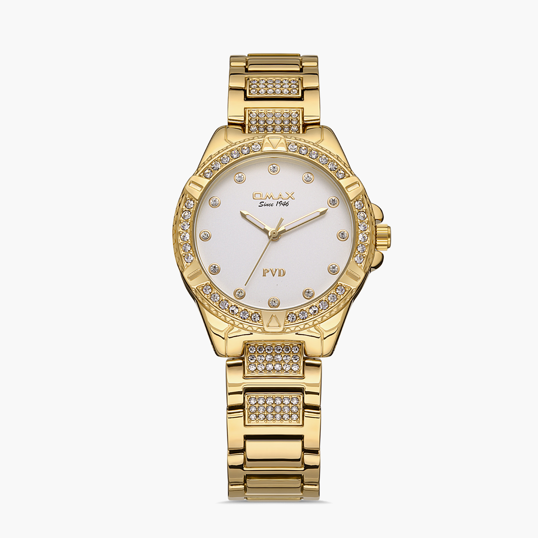  00JSS012Q008 - ساعة انالوج من اوماكس للنساء بمينا أبیض مع سوار ذهبي -women-watchesandjewellery-watches-image-1