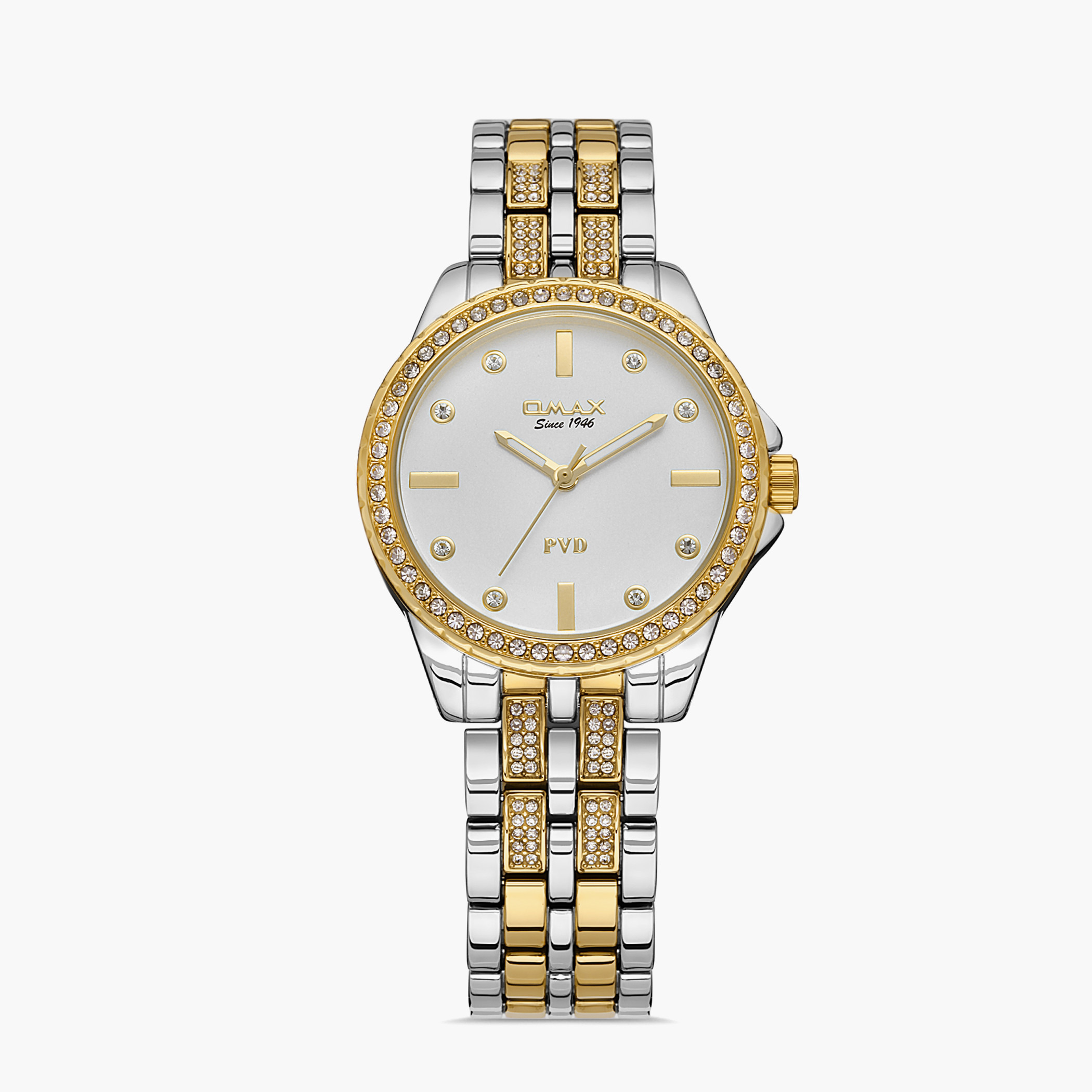 Omax Women White Dial Analog Watch with Silver & Gold Strap - 00JSS014N008-women-watchesandjewellery-watches-image-1