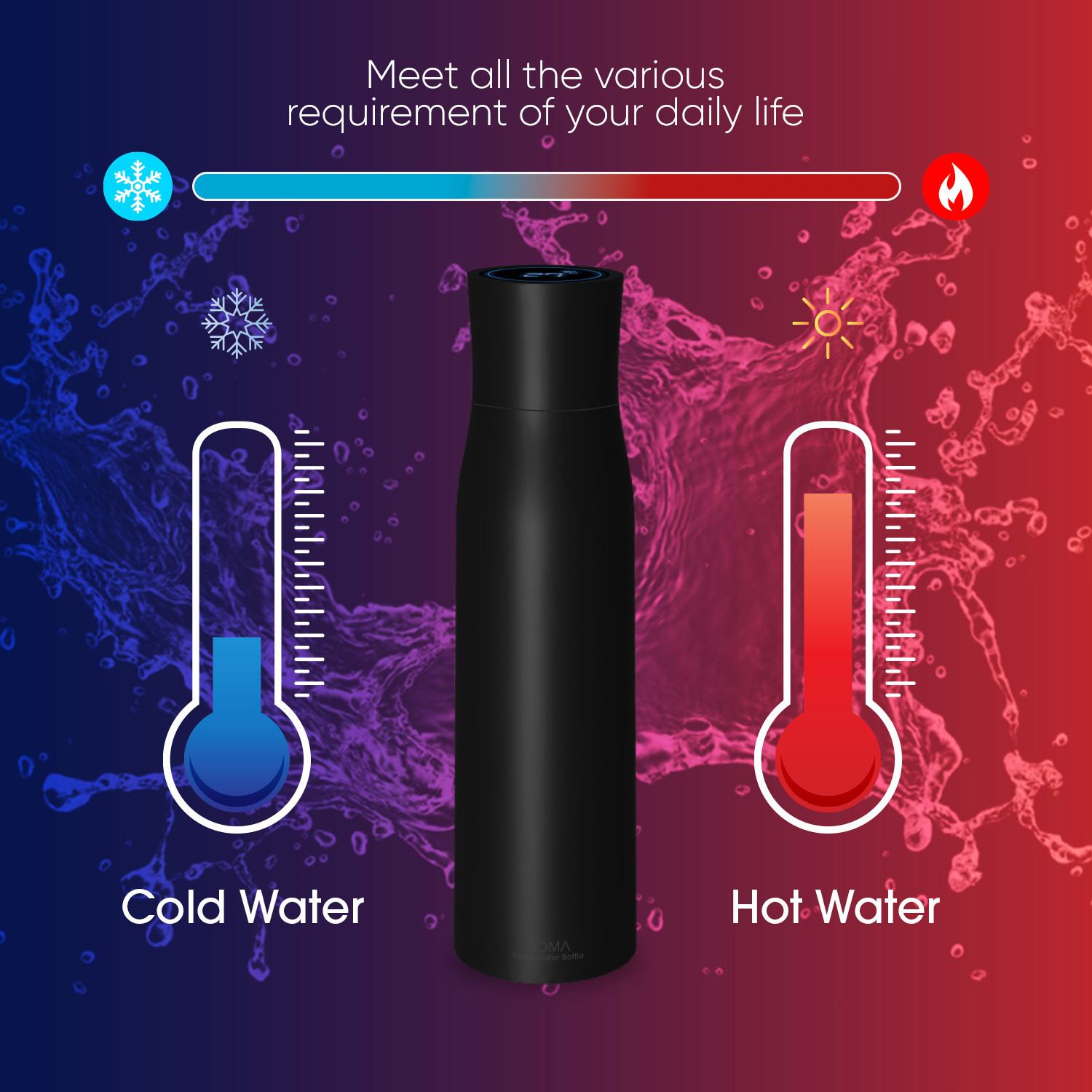 Findz UV LED Sterilization Smart Vacuum Water Bottle with Display - 500 ml-school-waterbottles-image-5