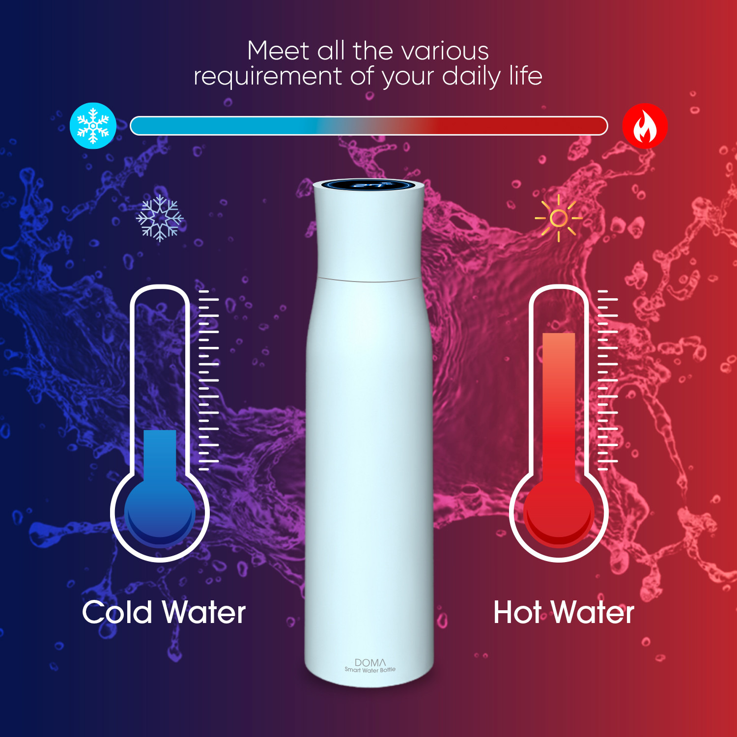 Findz UV LED Sterilization Smart Vacuum Water Bottle with Display - 500 ml-school-waterbottles-image-7