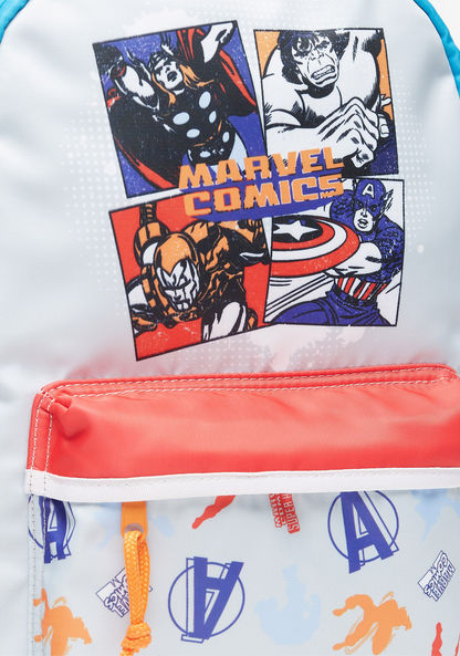 Avengers Print Backpack with Adjustable Straps and Zip Closure
