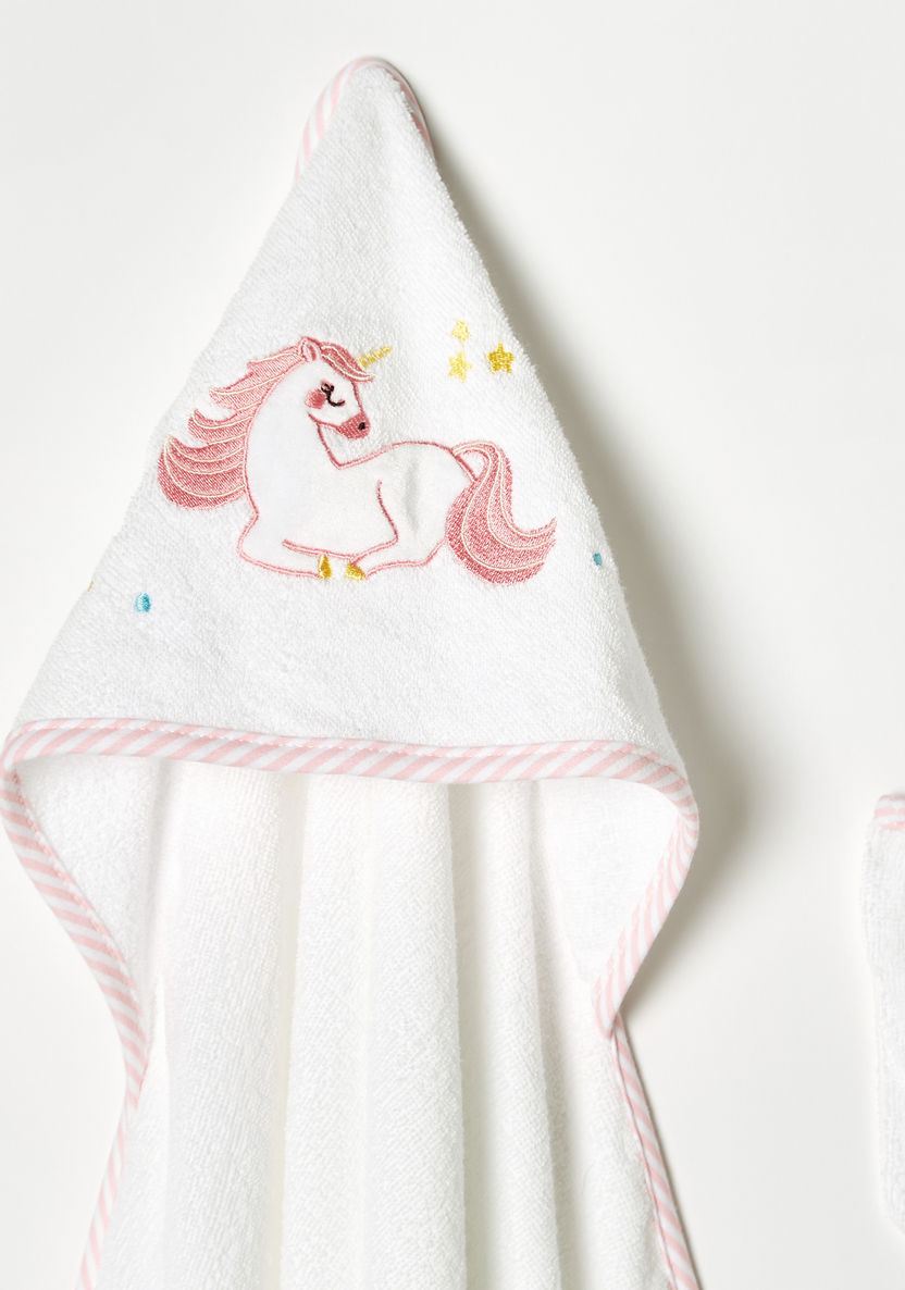 Juniors Embroidered Hooded Towel and Mitten Set-Towels and Flannels-image-1