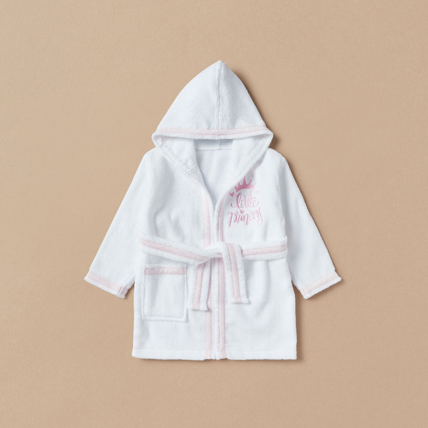 Giggles Swan Applique Hooded Bathrobe with Hooded Towel and Washcloth-Towels and Flannels-image-1