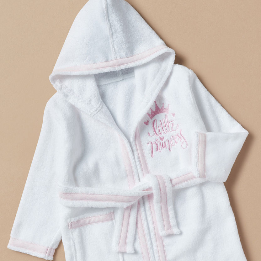 Giggles Swan Applique Hooded Bathrobe with Hooded Towel and Washcloth-Towels and Flannels-image-3