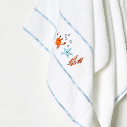 Juniors Sea Theme Embroidered Towel - 60x120 cm-Towels and Flannels-image-1