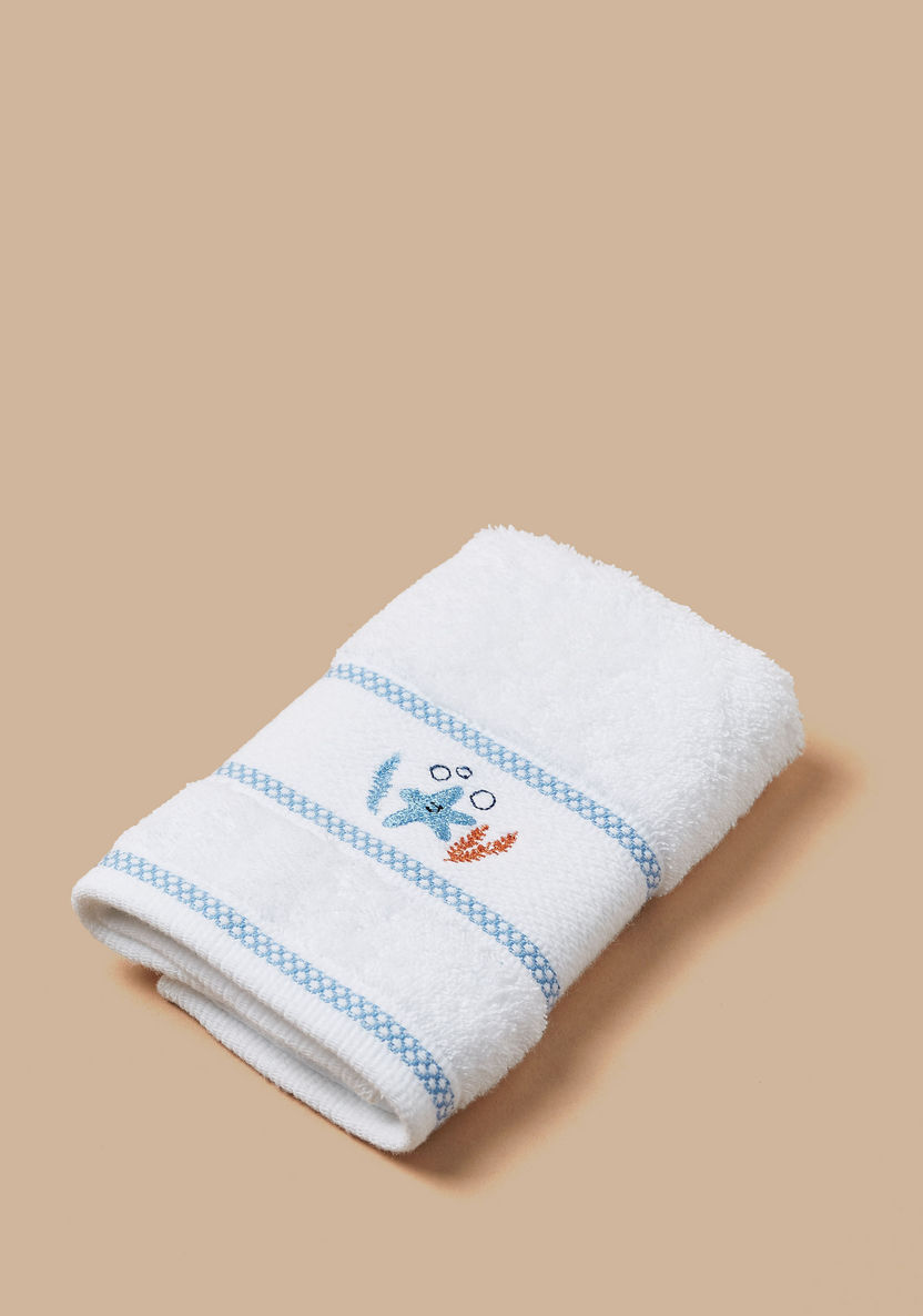 Juniors Sea Embroidered Towel - 30x30 cms-Towels and Flannels-image-0