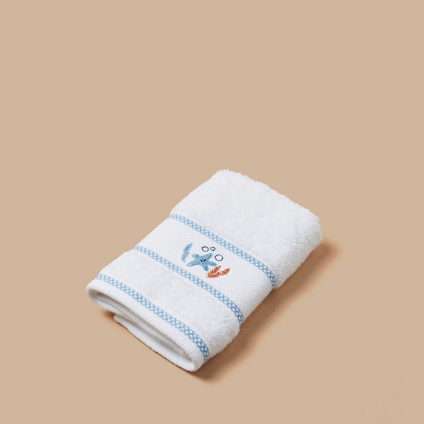 Juniors Sea Embroidered Towel - 30x30 cms-Towels and Flannels-image-0