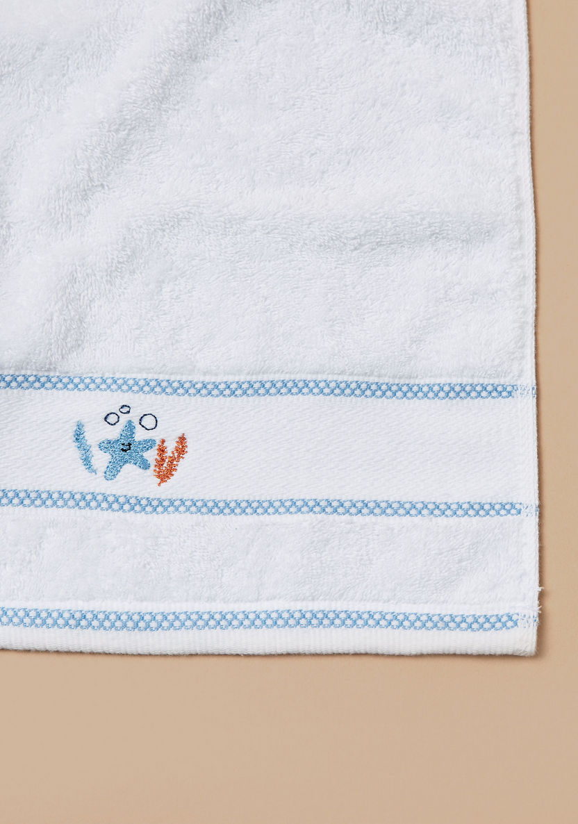 Juniors Sea Embroidered Towel - 30x30 cms-Towels and Flannels-image-1