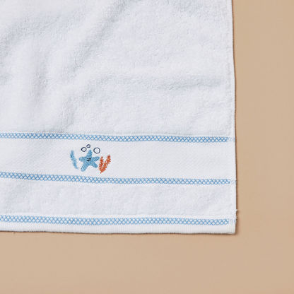 Juniors Sea Embroidered Towel - 30x30 cms-Towels and Flannels-image-1