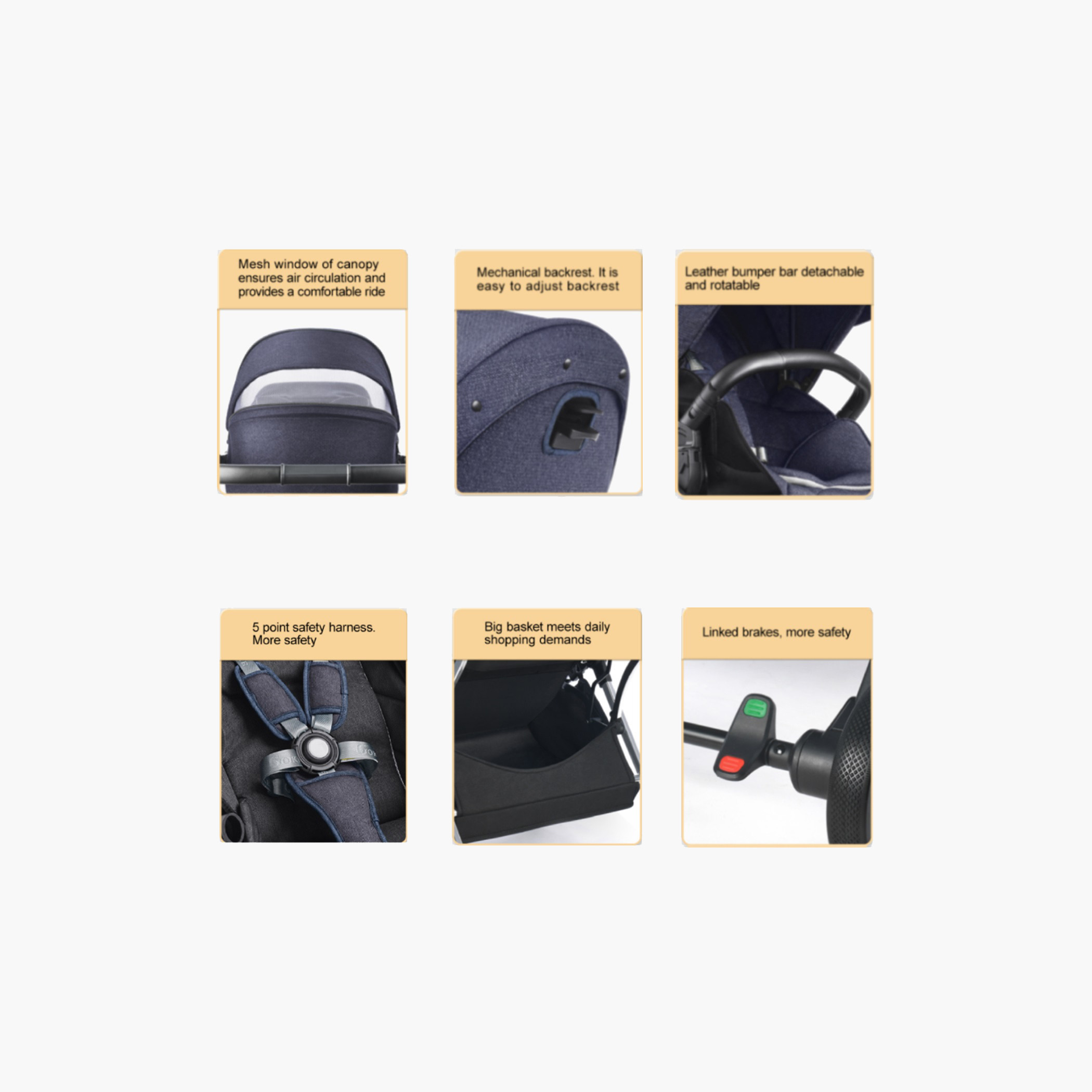 GOKKE Reversible Baby Stroller with Canopy-baby-gear-strollersandprams-strollers-image-5