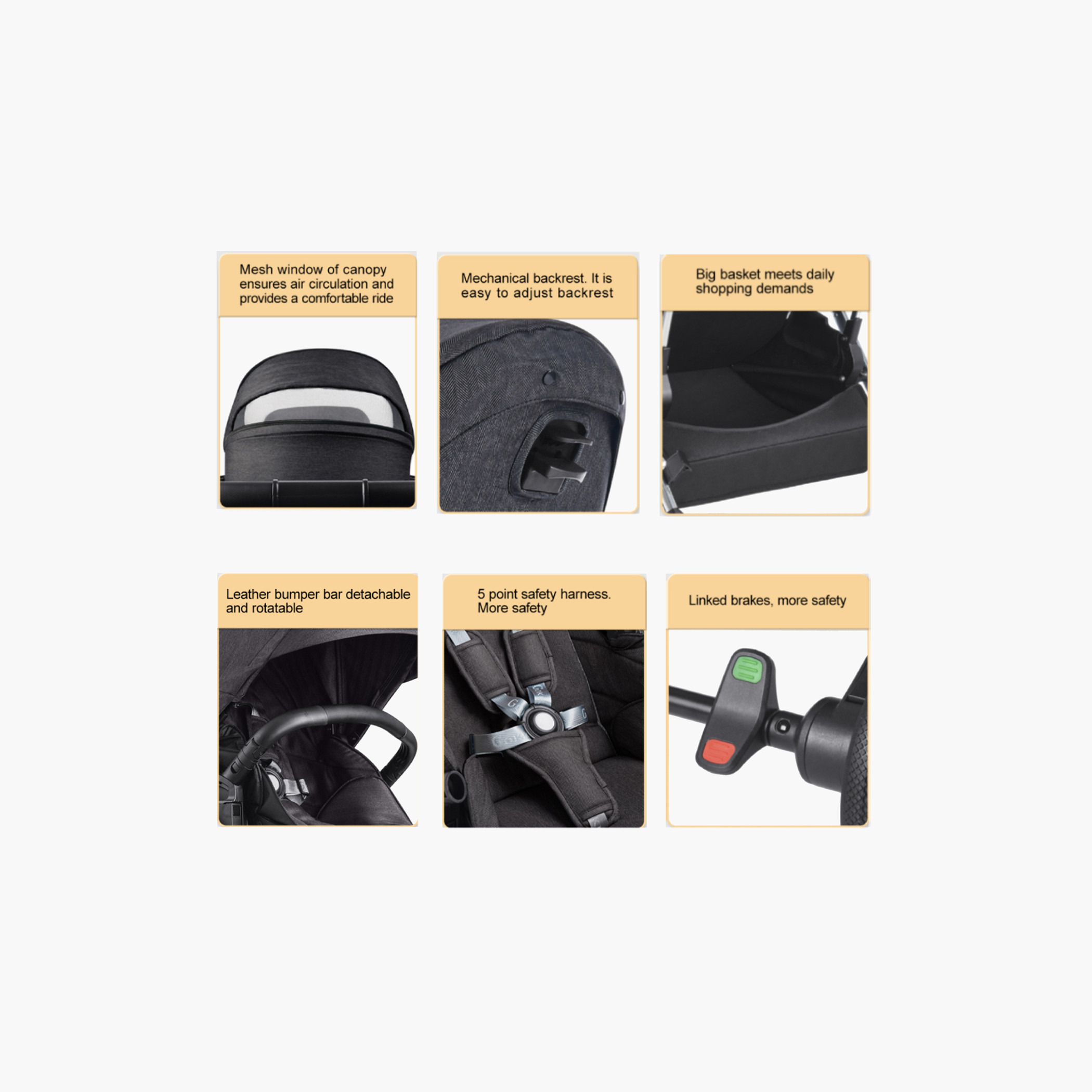 GOKKE Reversible Baby Stroller with Canopy-baby-gear-strollersandprams-strollers-image-5