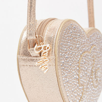 Barbie Embellished Heart-Shaped Crossbody Bag with Zip Closure-Girl%27s Bags-image-2