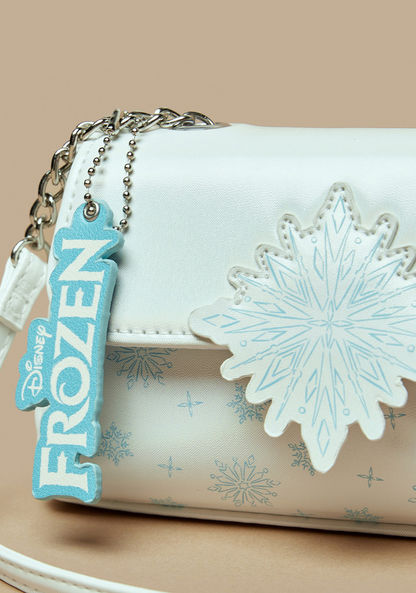 Disney Frozen All-Over Print Crossbody Bag with Snowflake Applique