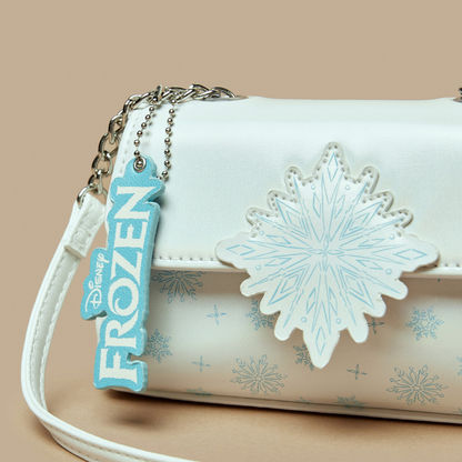 Disney Frozen All-Over Print Crossbody Bag with Snowflake Applique-Girl%27s Bags-image-1