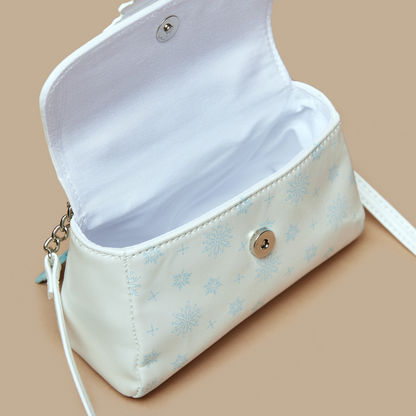 Disney Frozen All-Over Print Crossbody Bag with Snowflake Applique-Girl%27s Bags-image-3
