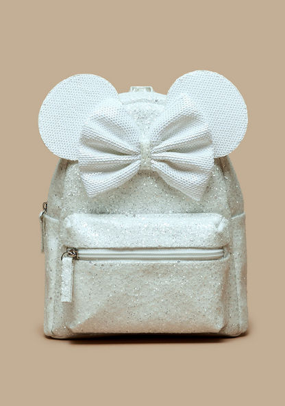Disney Minnie Mouse Sequin Embellished Backpack with Zip Closure