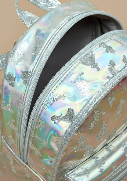 Disney Hologram Backpack with Adjustable Straps and Zip Closure