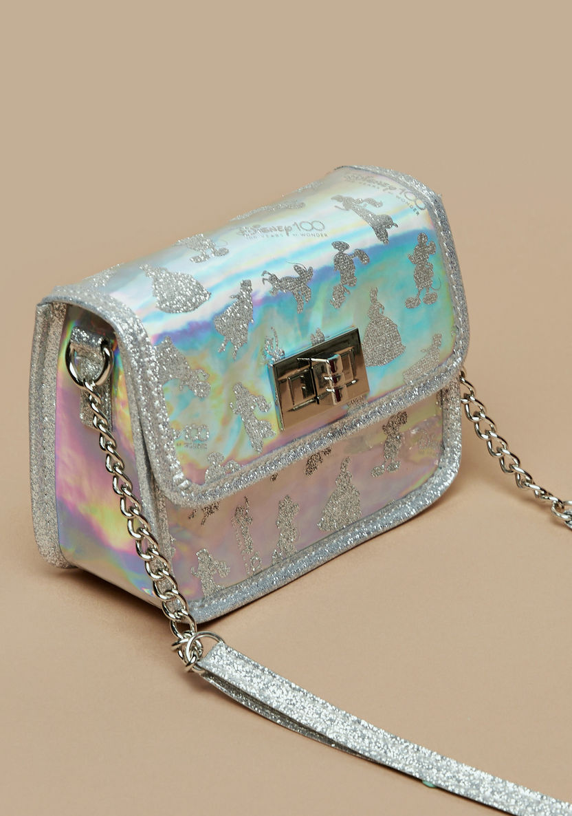 Disney Hologram Crossbody Bag with Button Closure-Girl%27s Bags-image-1