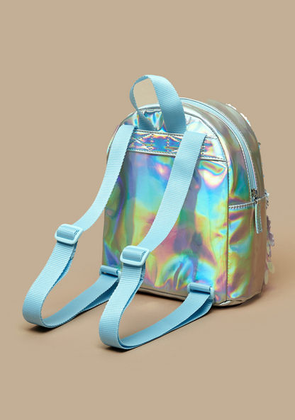 Disney Frozen Embellished Backpack with Adjustable Straps and Zip Closure-Girl%27s Backpacks-image-1