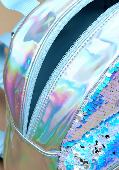 Disney Frozen Embellished Backpack with Adjustable Straps and Zip Closure-Girl%27s Backpacks-image-3