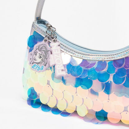 Disney Frozen Sequinned Baguette Bag with Zip Closure-Girl%27s Bags-image-2