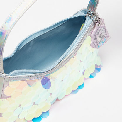 Disney Frozen Sequinned Baguette Bag with Zip Closure-Girl%27s Bags-image-3