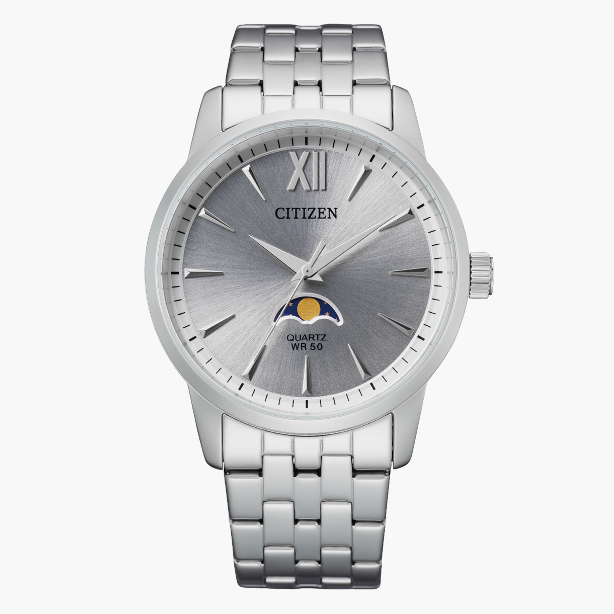 Citizen Quartz Moonphase Men Silver Dial Analog Watch with Blue Strap - AK5000-03A-men-watchesandjewellery-watches-image-1