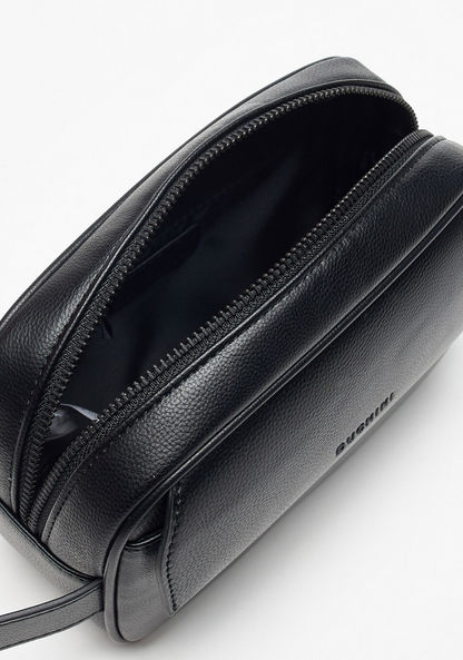 Duchini Textured Pouch with Zip Closure and Wrist Handle-Men%27s Wallets%C2%A0& Pouches-image-3