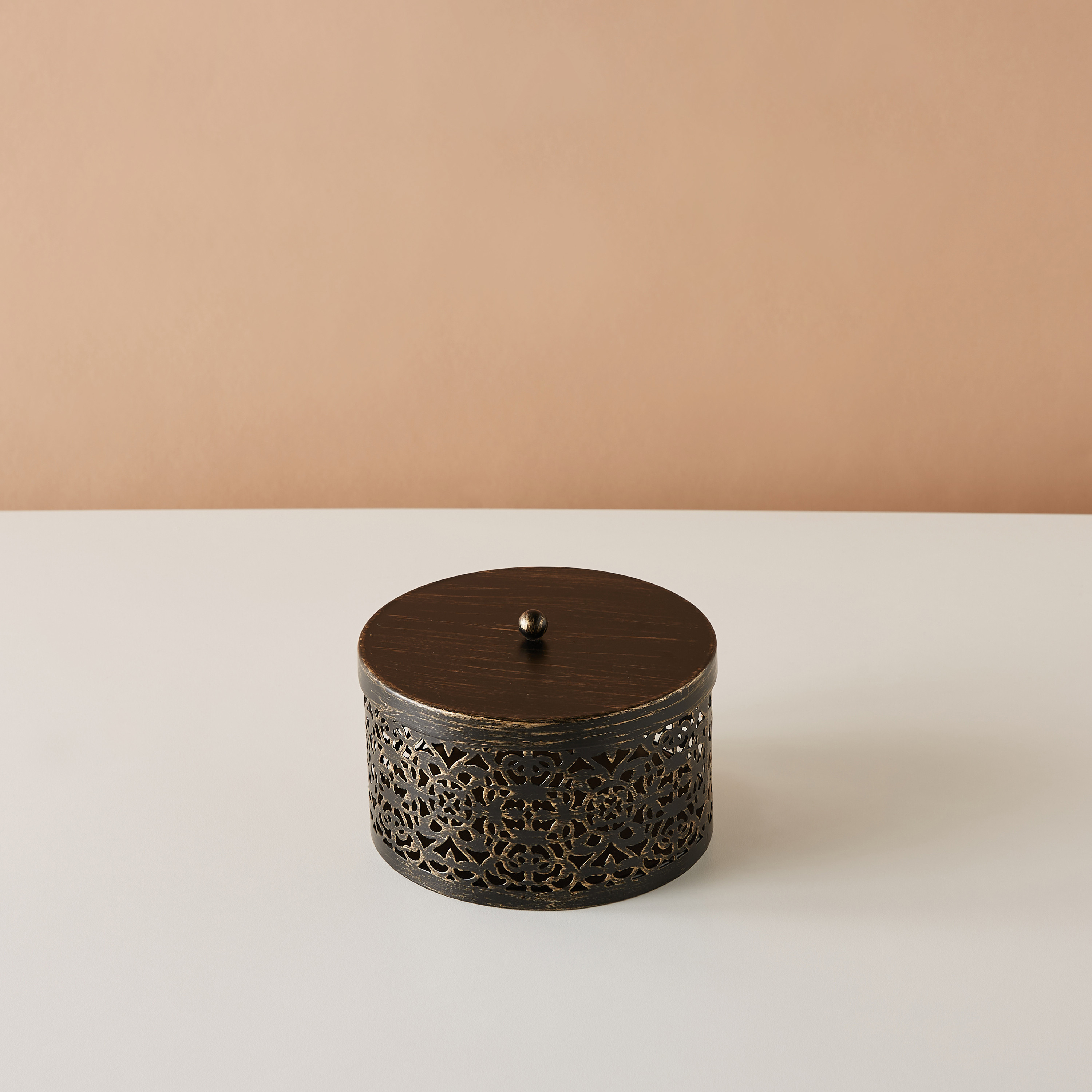 Cutwork Textured Metal Decorative Box with Lid-household-decor-decorativeobjectsandsculptures-image-3