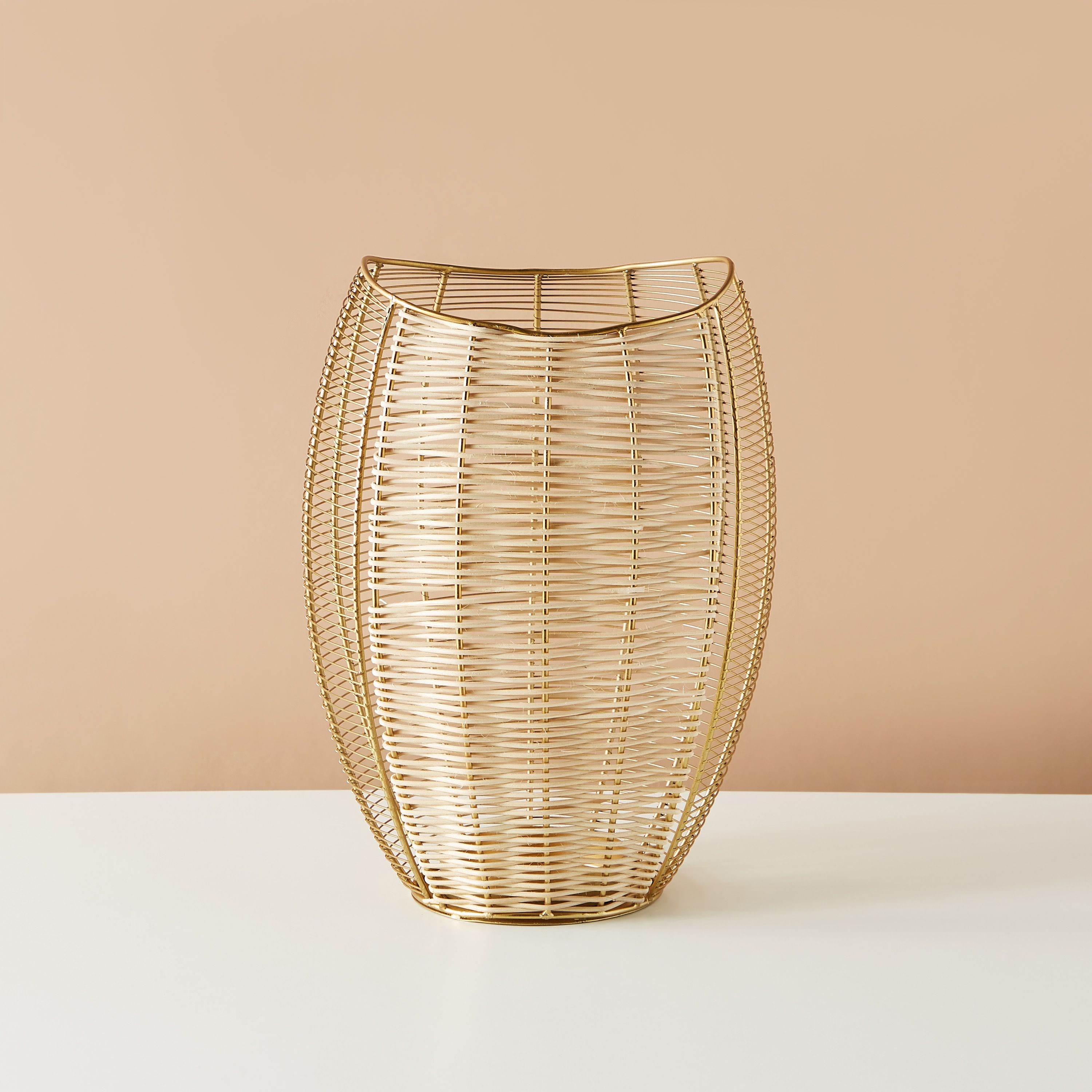 Metallic Pillar Candleholder - 23x18x40 cms-household-decor-candleholdersandlanterns-image-2