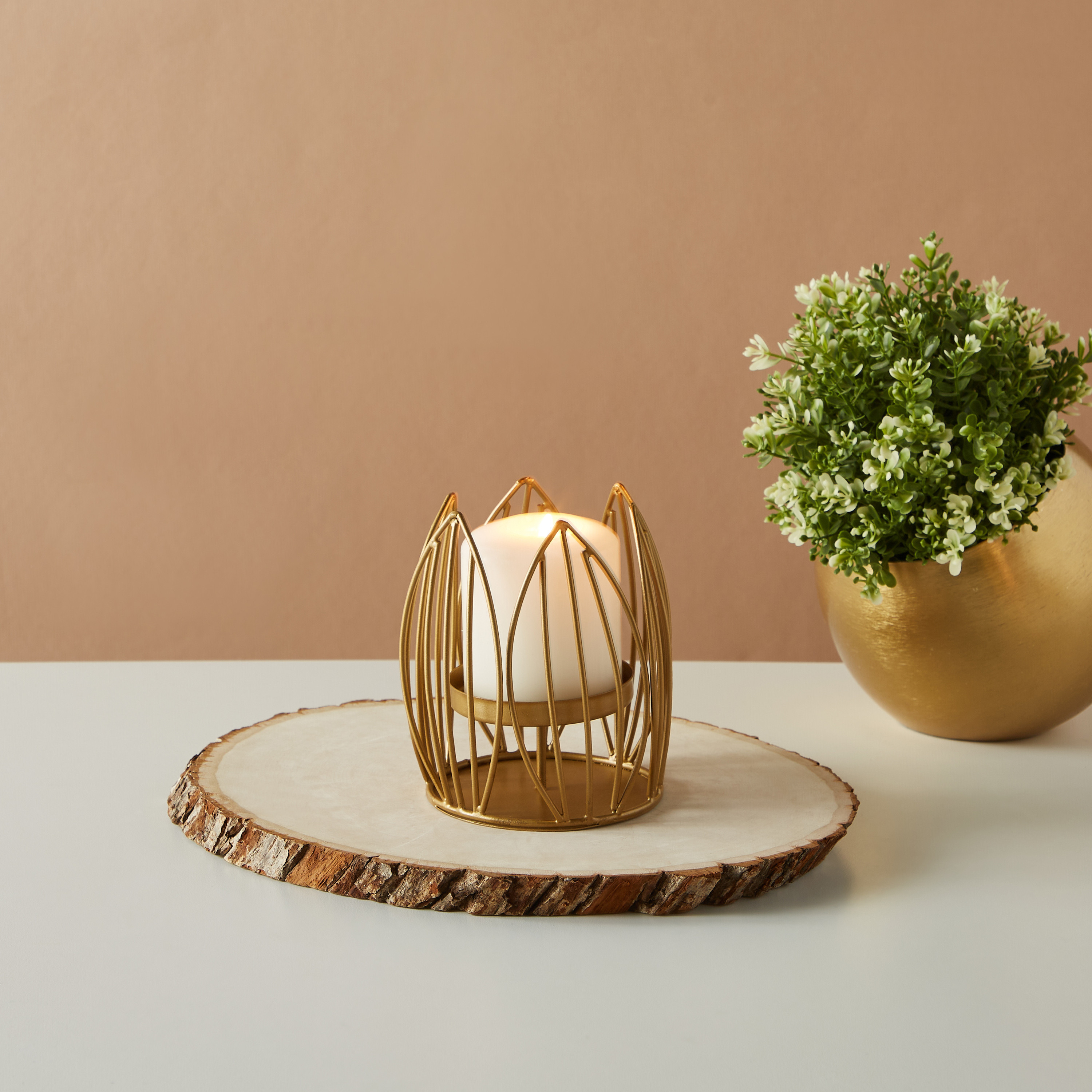 Metallic Pillar Candleholder-household-decor-candleholdersandlanterns-image-1