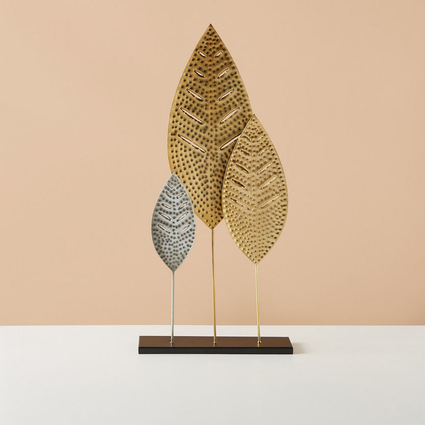 Buy Leaves Textured Decorative Showpiece Online