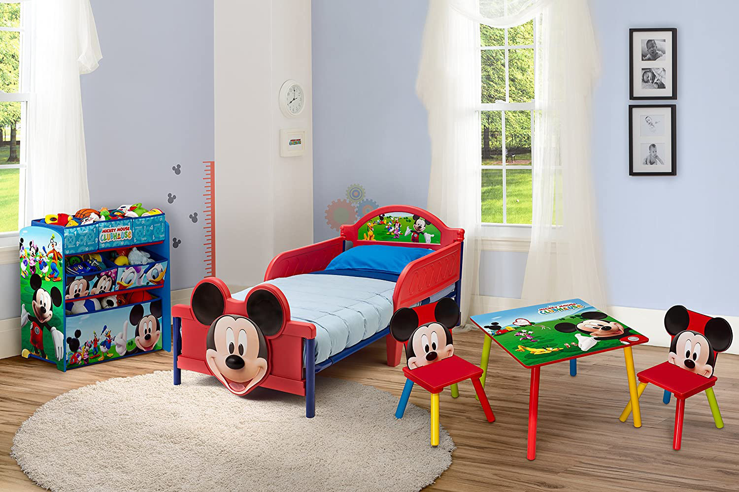 Disney Mickey Mouse 3D Footboard Toddler Bed with Guardrail-baby-nursery-furniture-cribsandbeds-beds-image-1