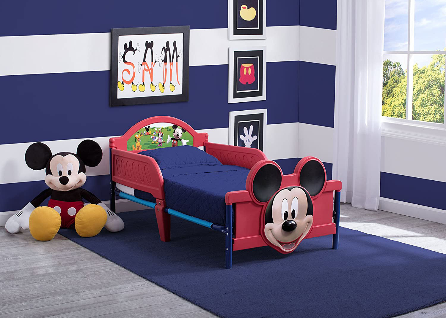 Disney Mickey Mouse 3D Footboard Toddler Bed with Guardrail-baby-nursery-furniture-cribsandbeds-beds-image-2