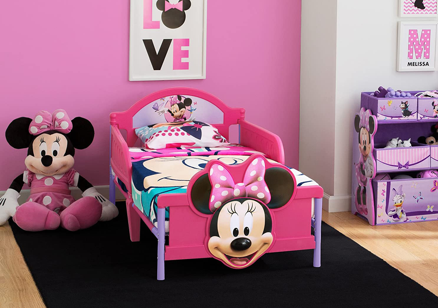 Disney Minnie Mouse 3D Footboard Toddler Bed with Guardrail-baby-nursery-furniture-cribsandbeds-beds-image-1