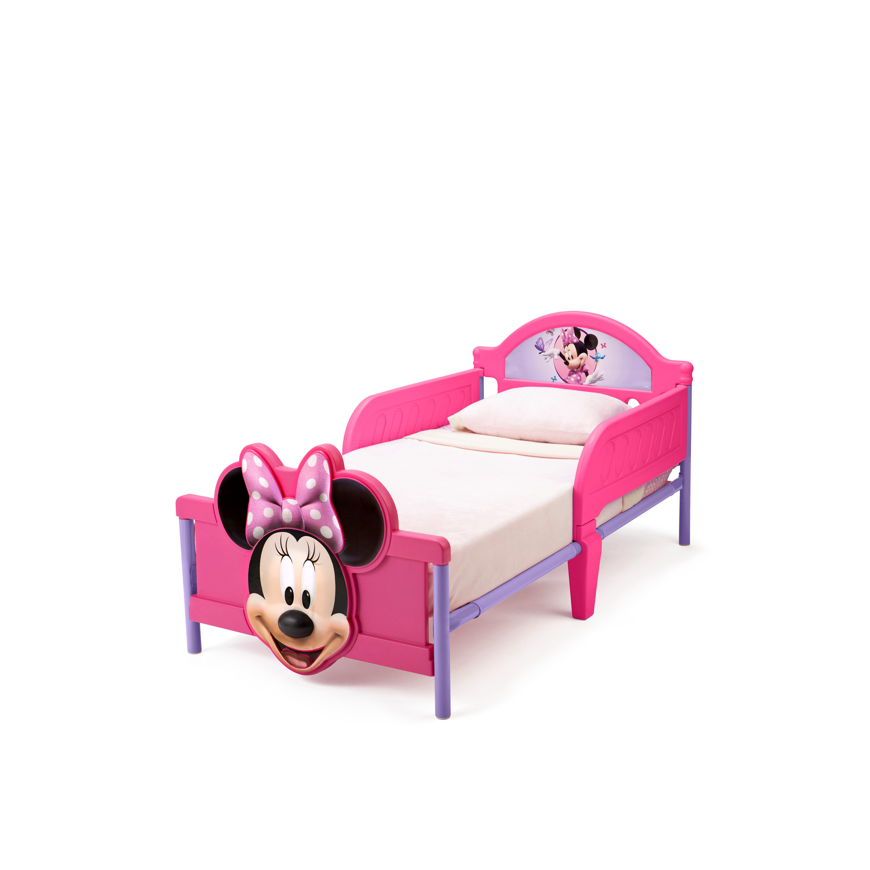 Disney Minnie Mouse 3D Footboard Toddler Bed with Guardrail-baby-nursery-furniture-cribsandbeds-beds-image-3