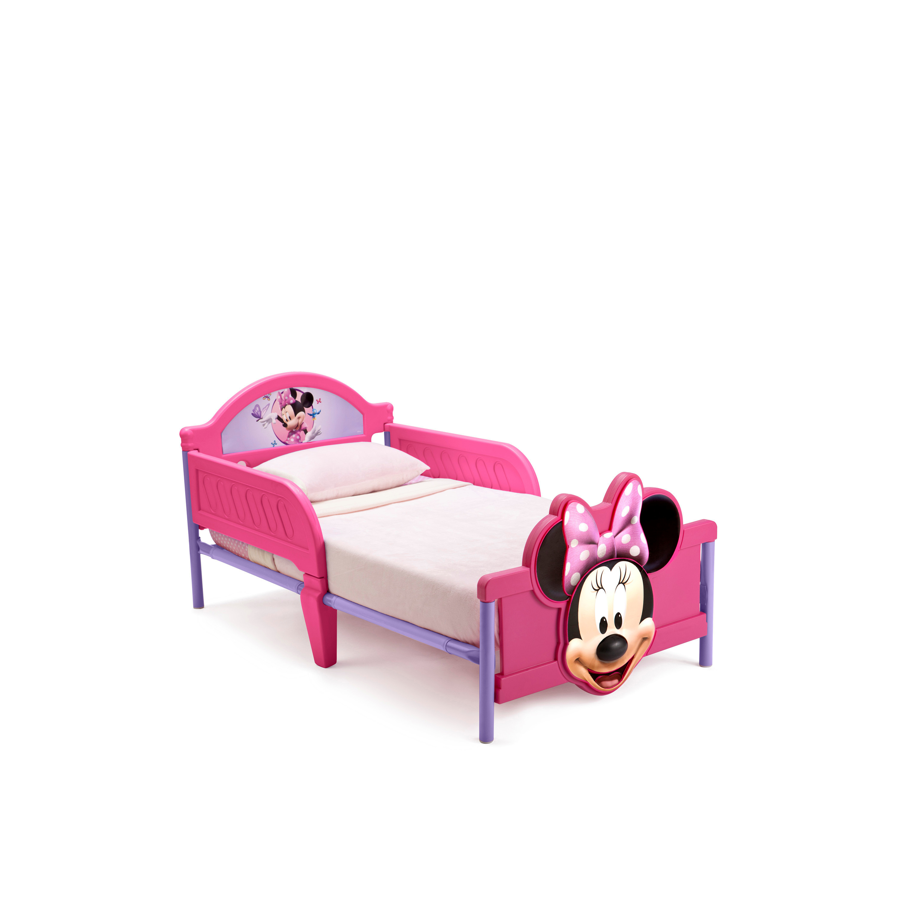 Disney Minnie Mouse 3D Footboard Toddler Bed with Guardrail-baby-nursery-furniture-cribsandbeds-beds-image-4
