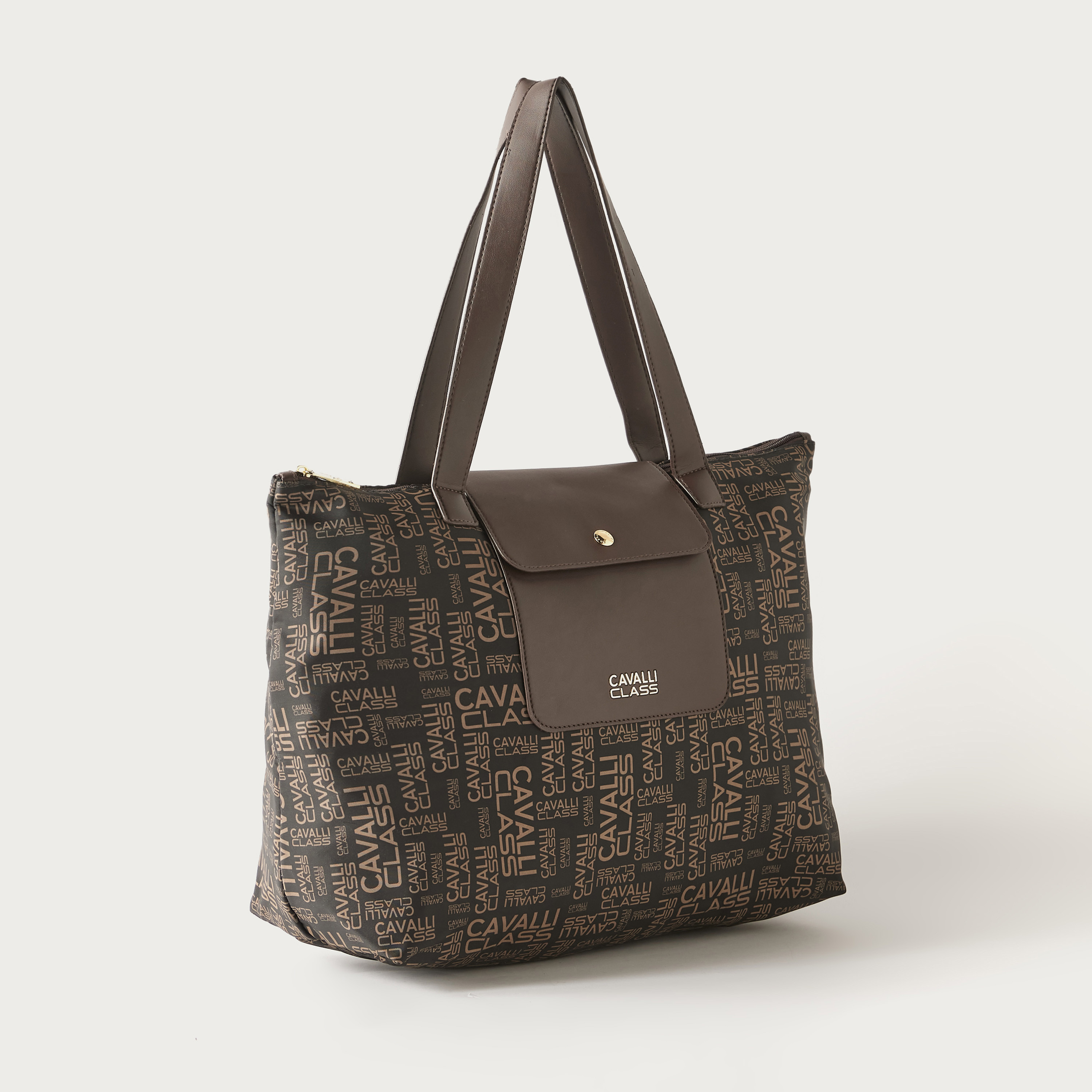 Cavalli Class MonogramTote Bag with Double Handle and Zip Closure-women-bagsandwallets-handbags-image-3