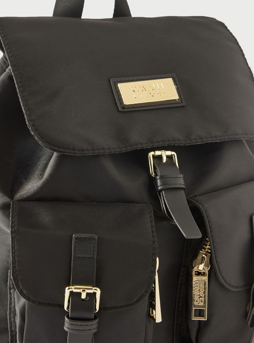 cavalli class logo-strap leather backpack ISCHIA Pink Small Fashion The Cavalli Class logo stands out on the flap in an eye CAVALLI CLASS BY ROBERTO CAVALLI,