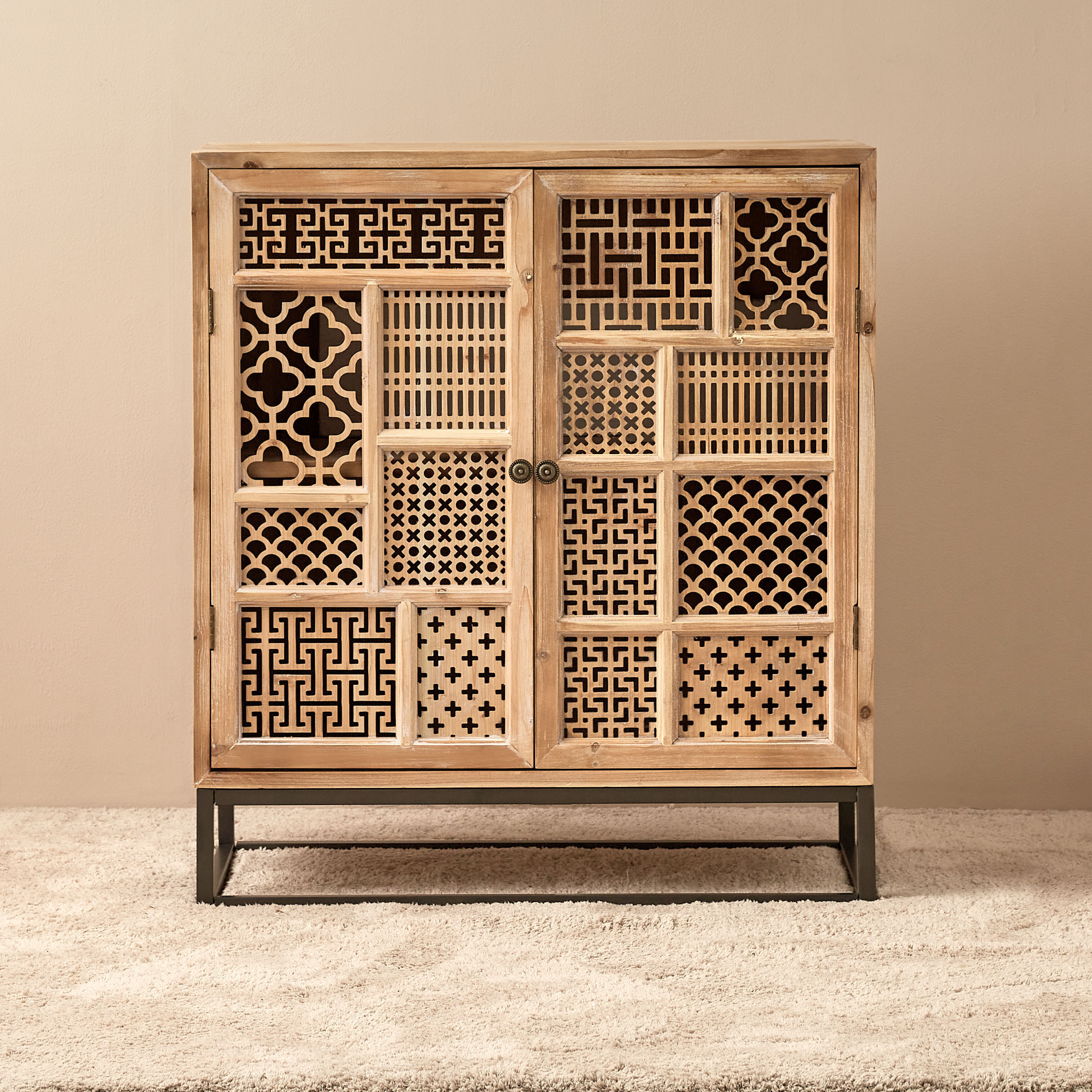 Wooden 2-Door Cabinet - 80x40x90 cms-furniture-bedroom-chestofdrawers-image-2