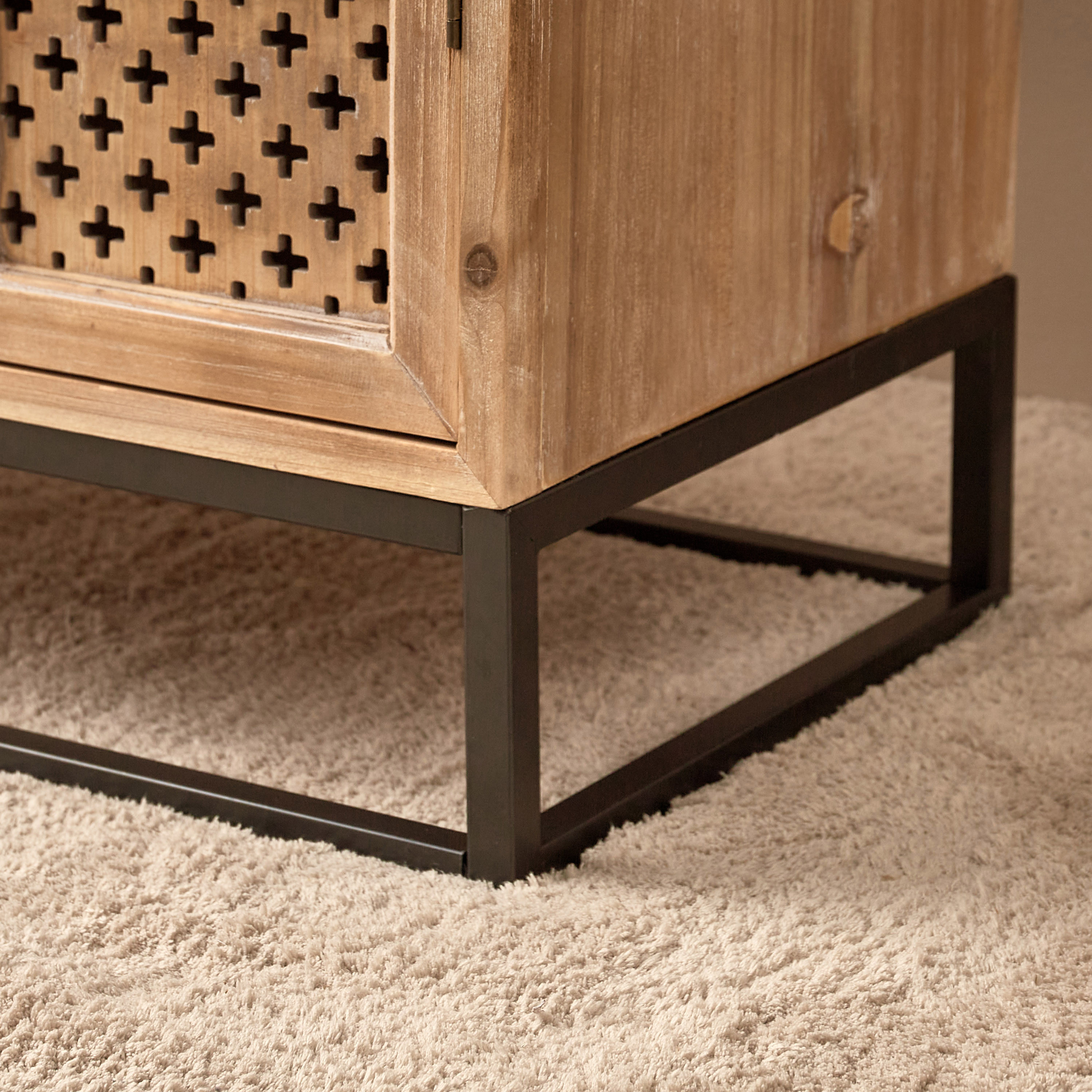 Wooden 2-Door Cabinet - 80x40x90 cms-furniture-bedroom-chestofdrawers-image-6