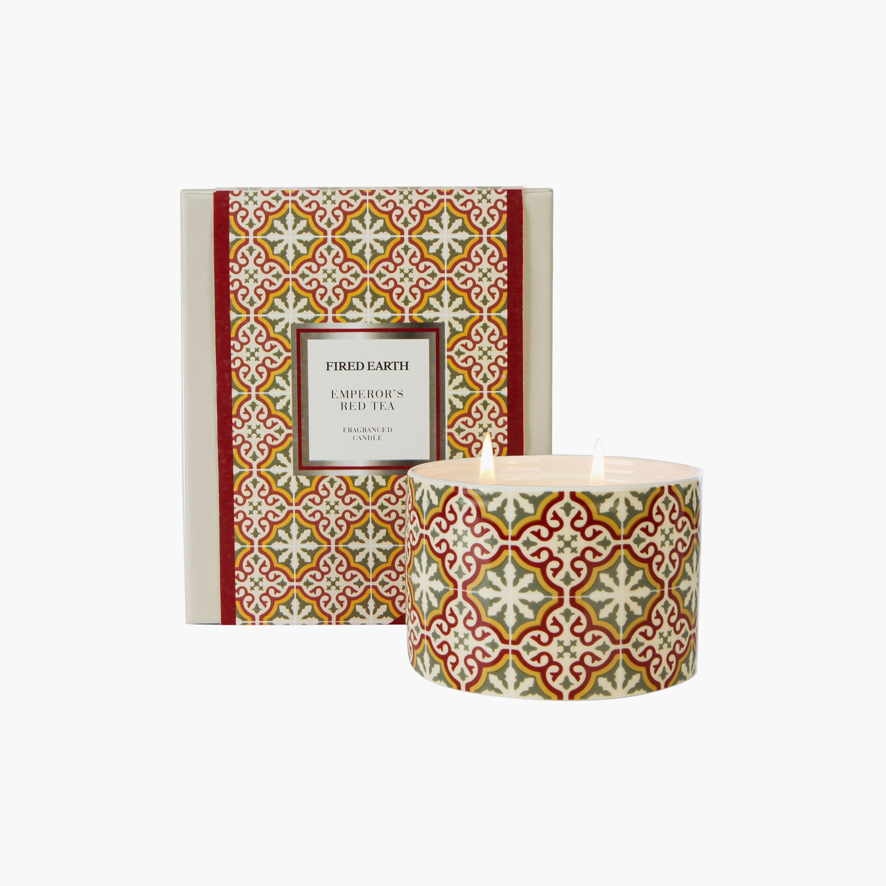 Fired Earth Emperors Red Tea Jar Candle - 18 cms-household-homefragrance-candles-image-1