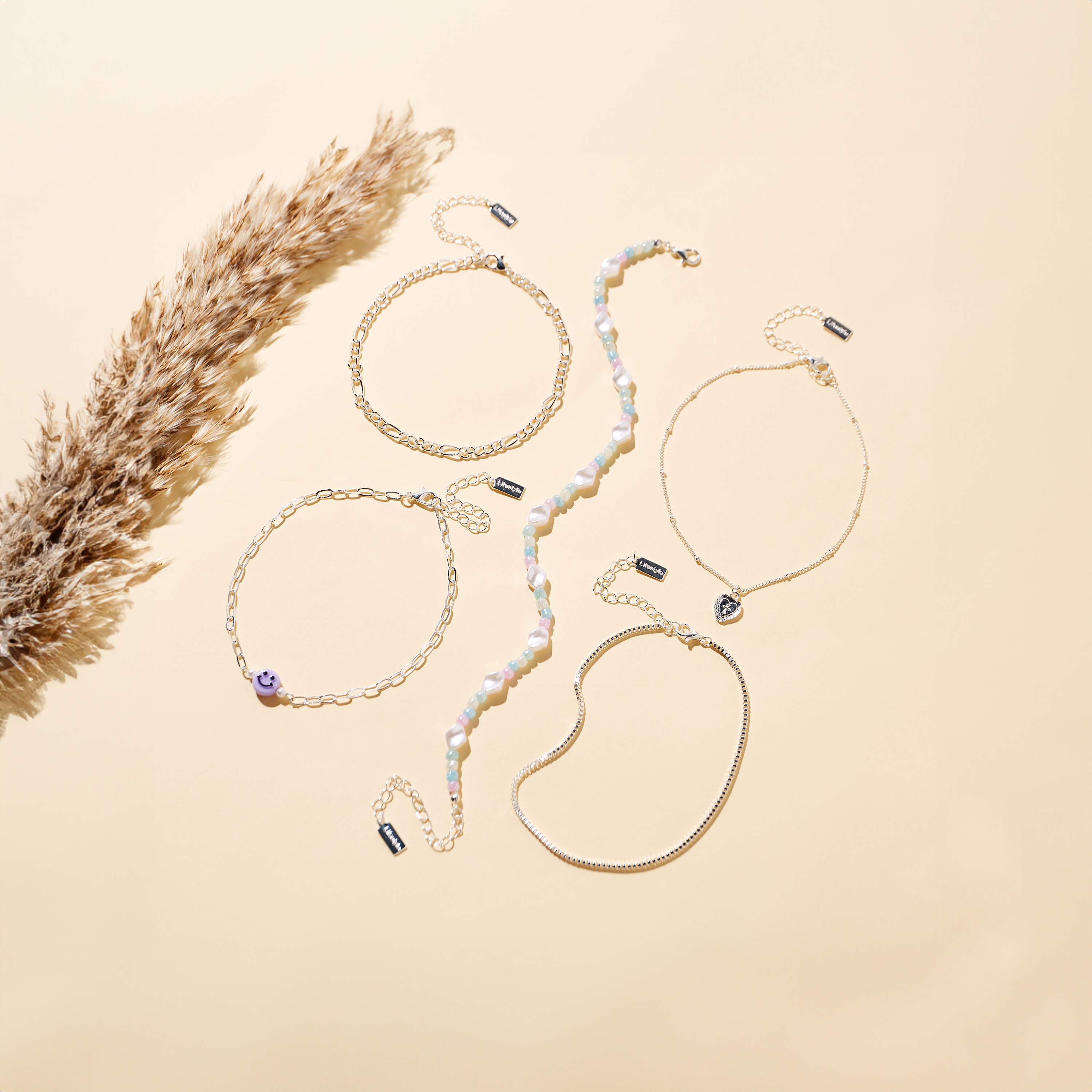 Assorted Anklet with Lobster Clasp - Set of 5-women-watchesandjewellery-jewellery-anklets-image-1