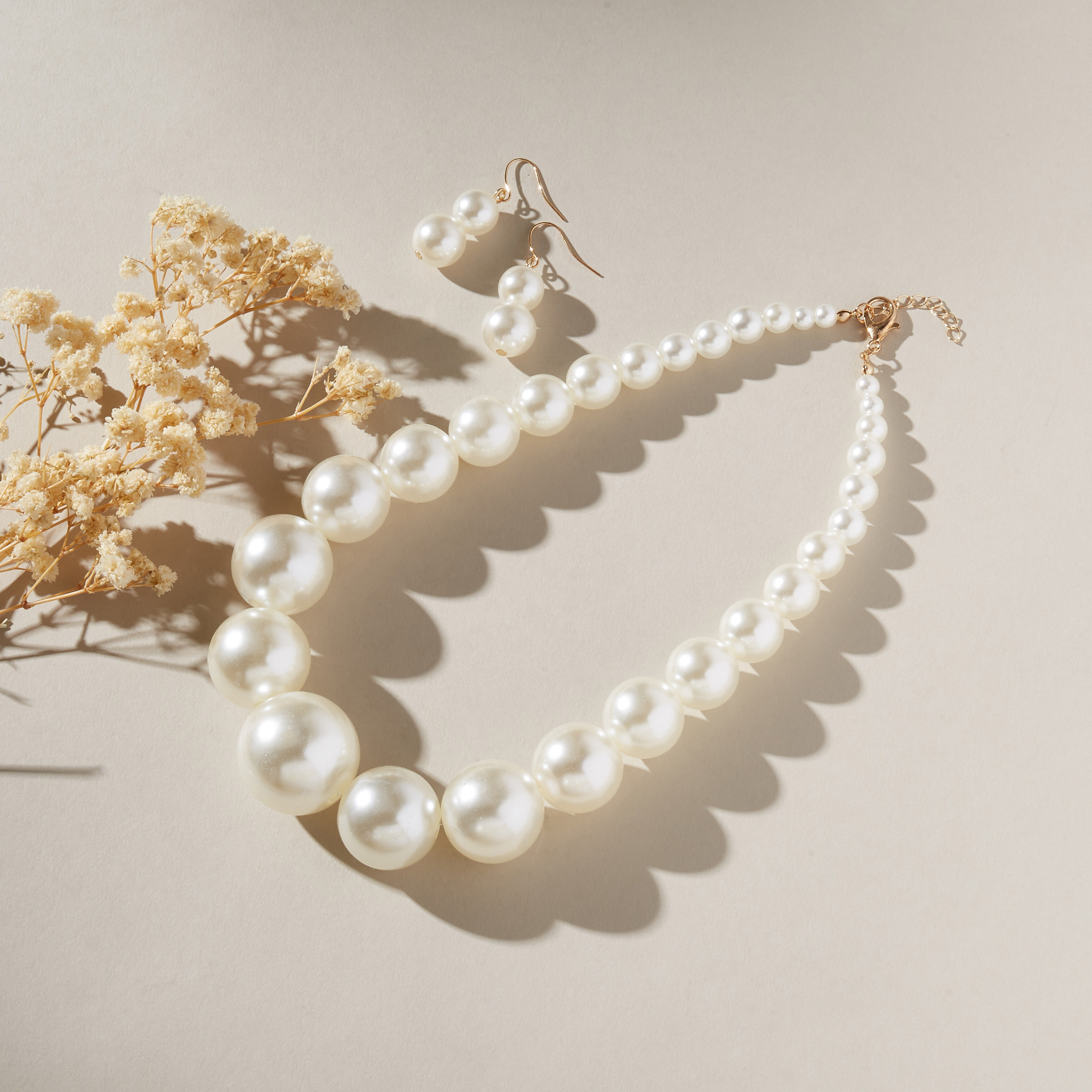 Pearl Necklace and Earrings Set-women-watchesandjewellery-jewellery-jewellerysets-image-1