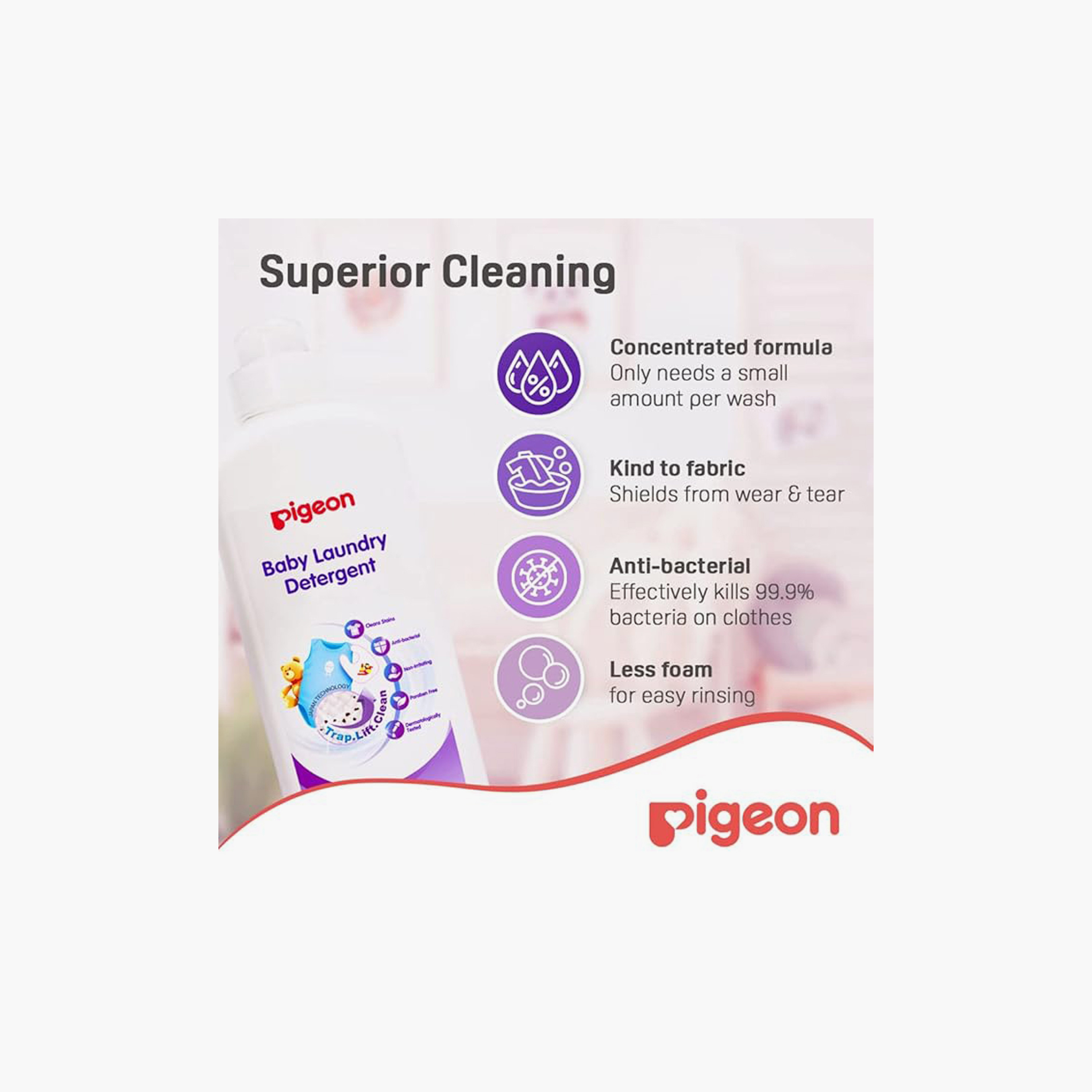 Pigeon Baby Laundry Detergent Bottle - 900 ml-baby-feeding-cleaningliquids-image-2