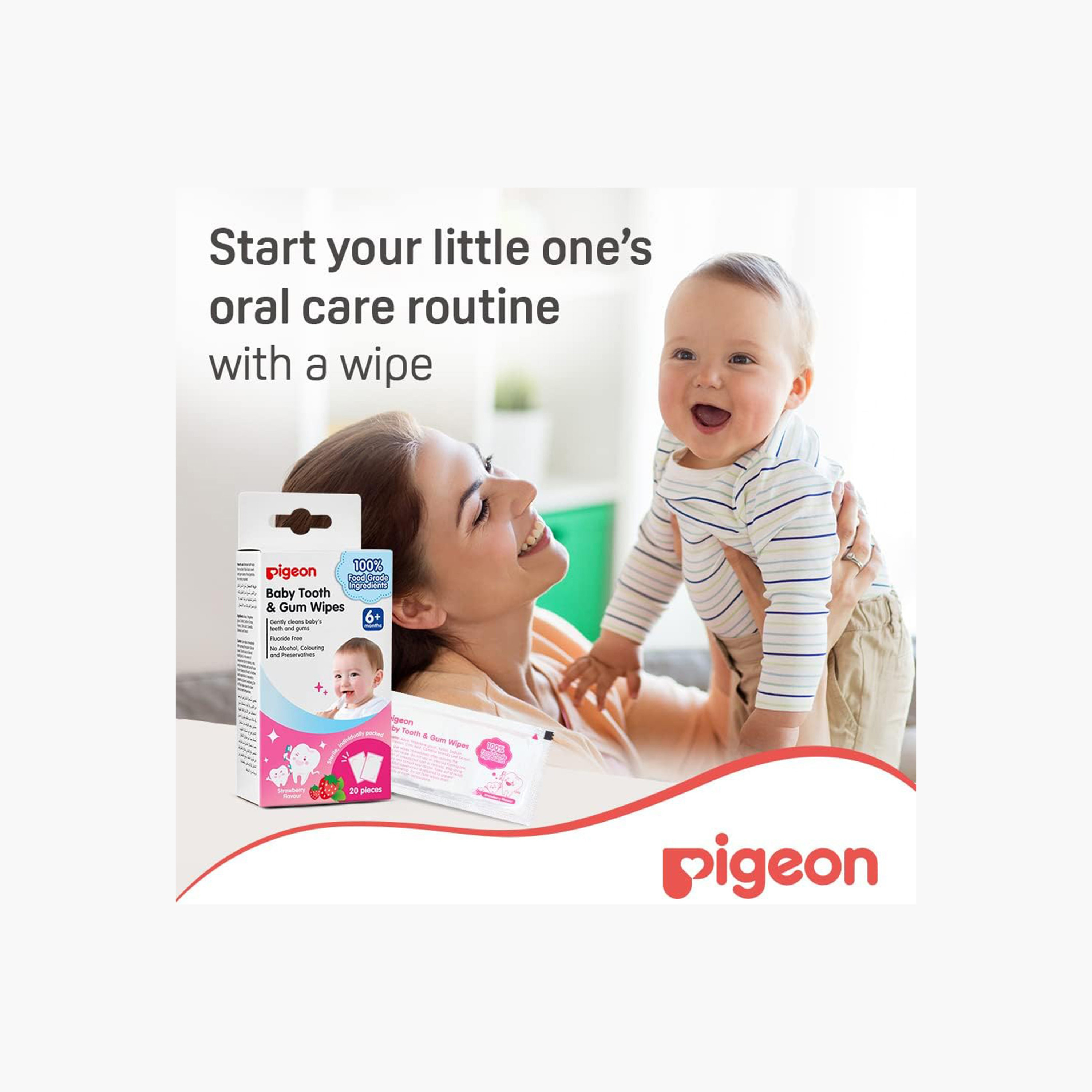 مناديل لتنظيف أسنان ولثة الأطفال بنكهة الفراولة من بيجون - مجموعة من 20 منديل-baby-bathandcare-oralcare-image-5